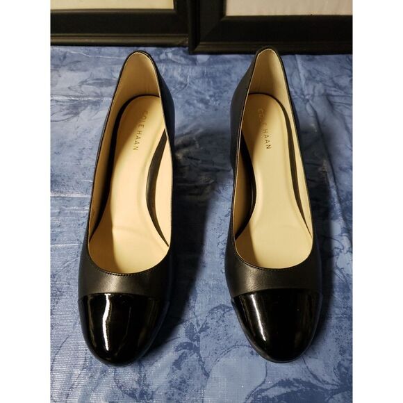 New Cole Haan Dawna Grand Women's Black Leather Pump #W09807 Size‎ 5.5B - Picture 1 of 14